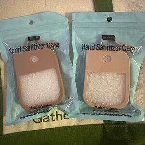 Silicone Hand Sanitizer Holder with Keychain - Tan